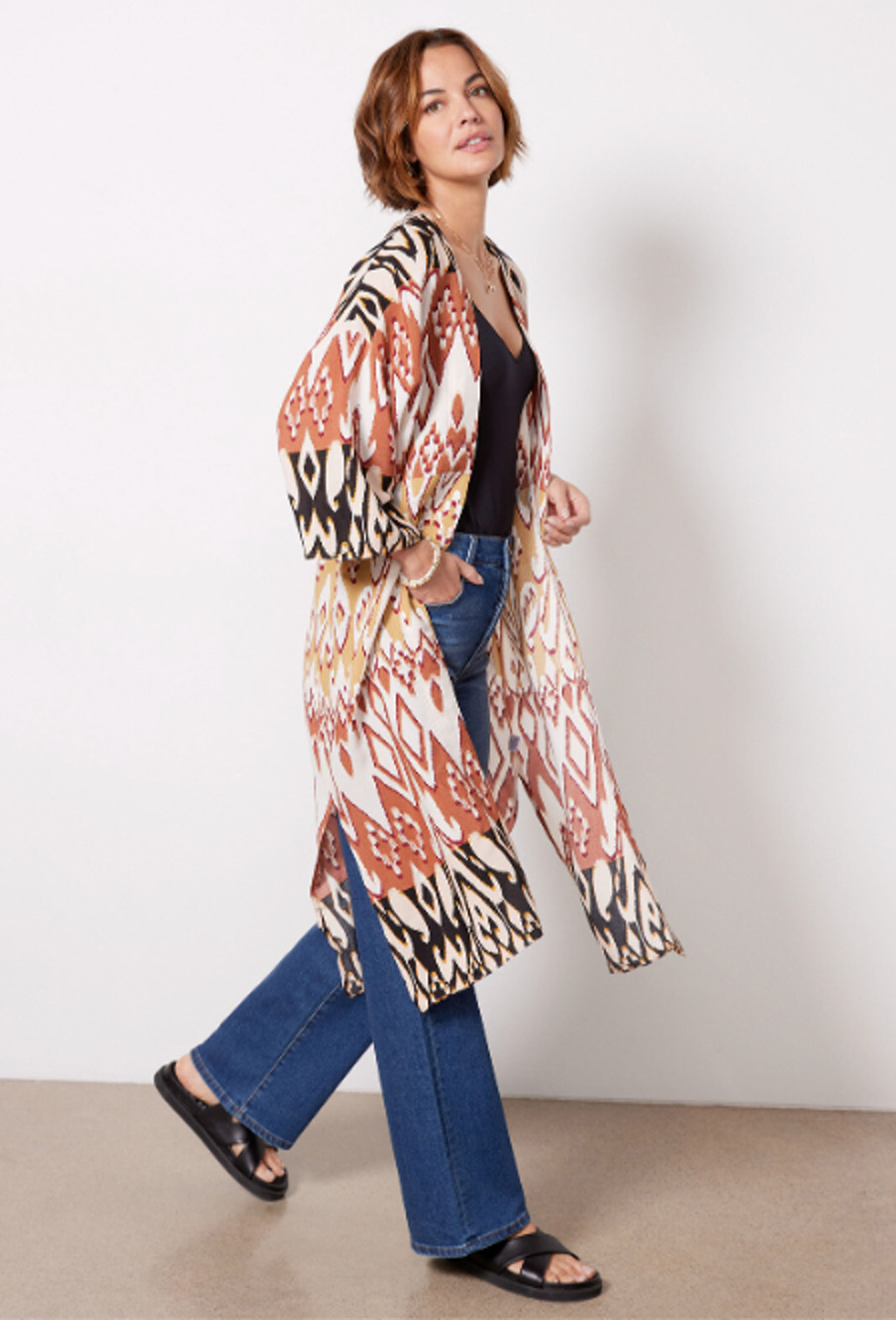 EVEREVE NWT Mila Maxi Wrap Long Kimono Cover Up // XS / S